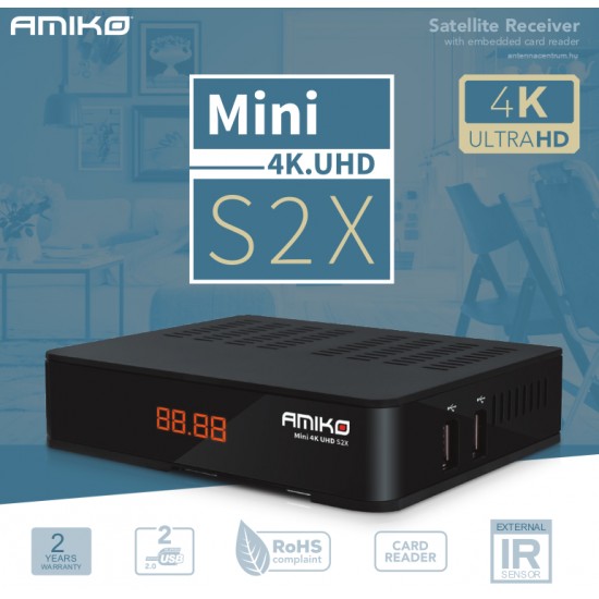 Amiko Mini 4K UHD S2X műholdas vevő 