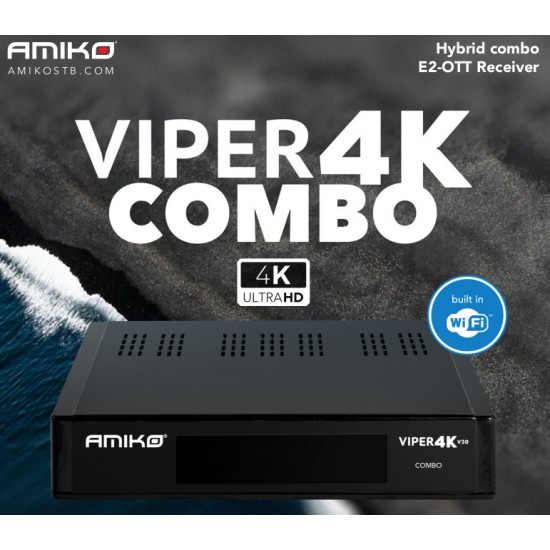 Amiko Viper 4k V40 combo földi-kábel és műholdvevő
